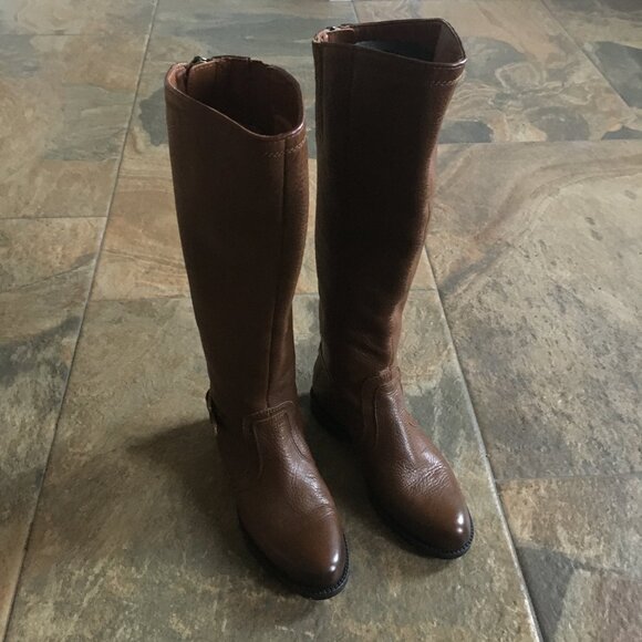 Vintage Franco Sarto Tall Brown Carlana Leather Boots - Picture 5 of 14